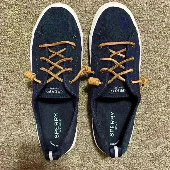 Navy SPERRY TOP-SIDER  Crest Vibe Linen Size 9 Medium - Picture 1 of 4